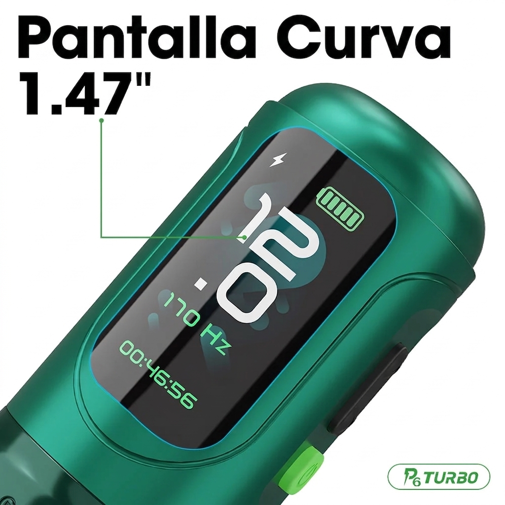 Pen Inalambrica P6 Turbo - Stroke Ajustable 1.0-5.0mm - Direct Drive - 2 BATERÍAS - By EZ - Imagen 7
