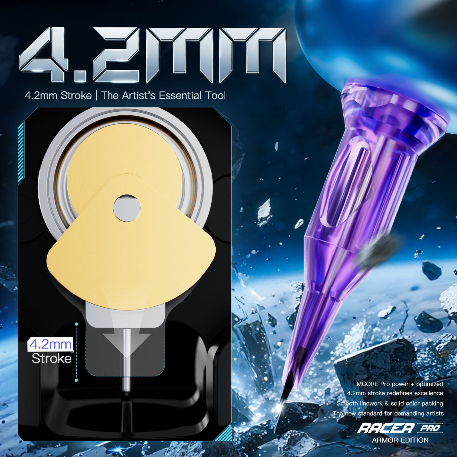 Pen Inalambrica Mast Racer Pro Armor Edition - Stroke 4.2mm - Motor Mcore Pro - 2 Baterias - By Mast - Imagen 5