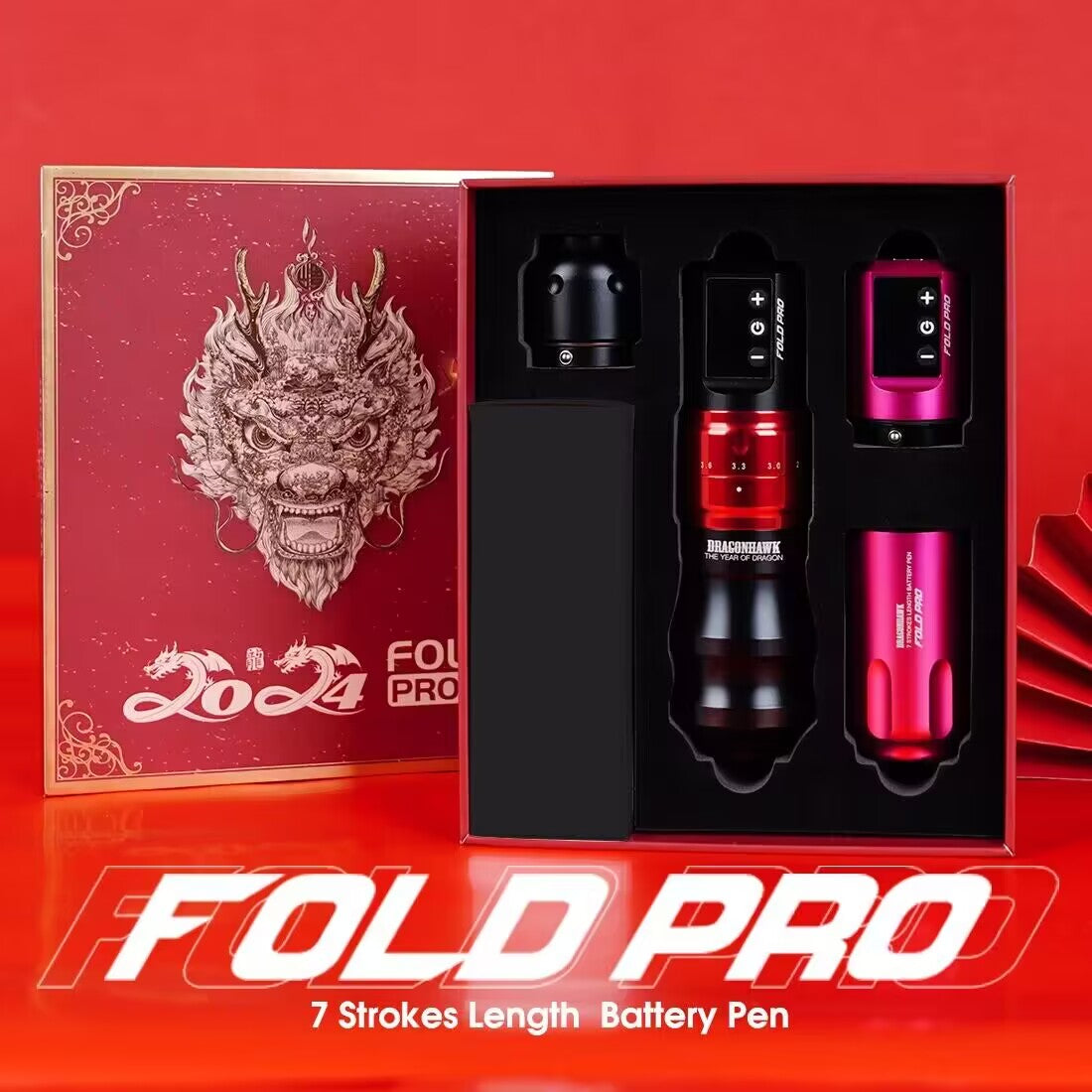 Pen Inalambrica Dragonhawk Fold Pro Year of the Dragon - Stroke Ajustable 2.4-4.2mm - 2 Baterias - By Dragonhawk - Imagen 3