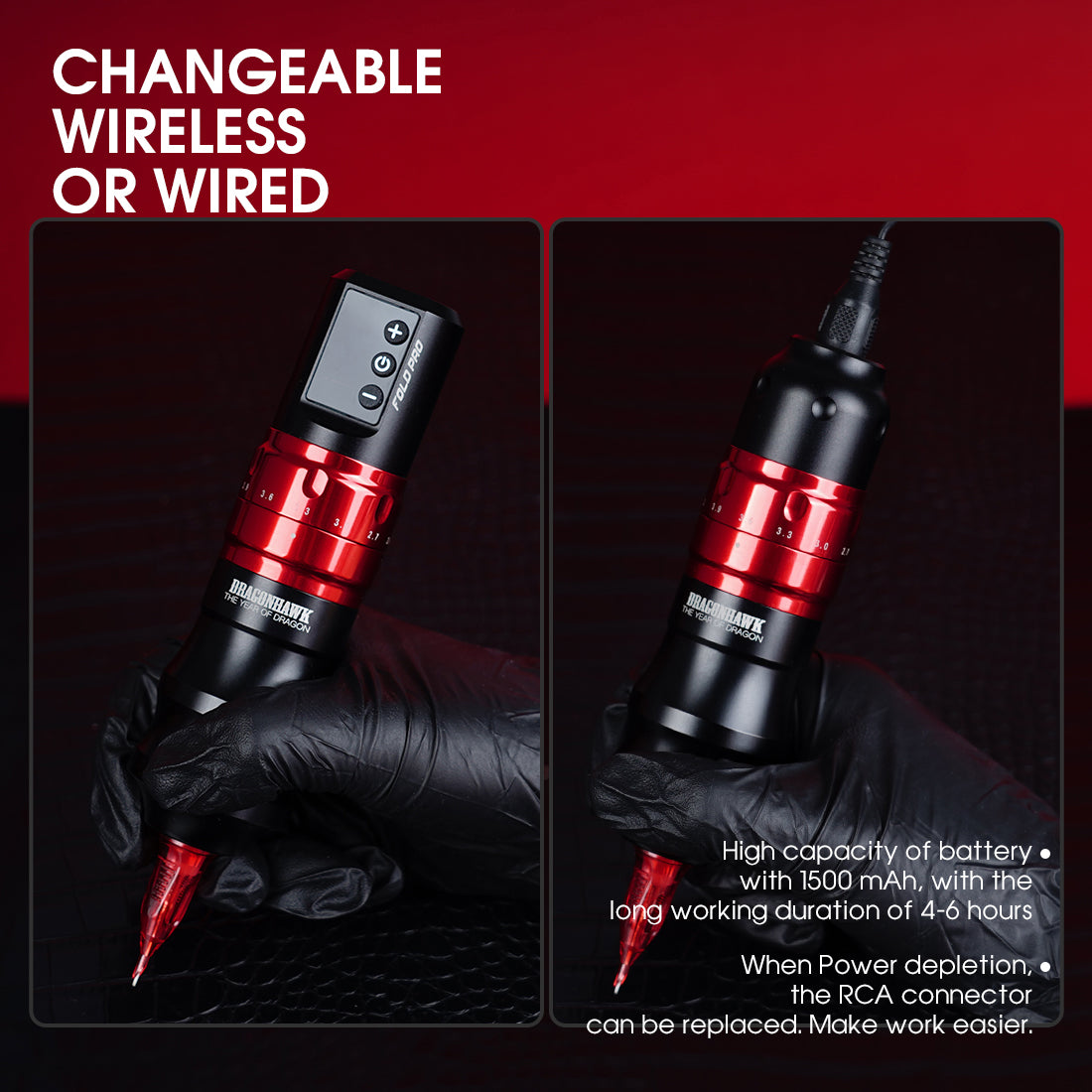 Pen Inalambrica Dragonhawk Fold Pro Year of the Dragon - Stroke Ajustable 2.4-4.2mm - 2 Baterias - By Dragonhawk - Imagen 4