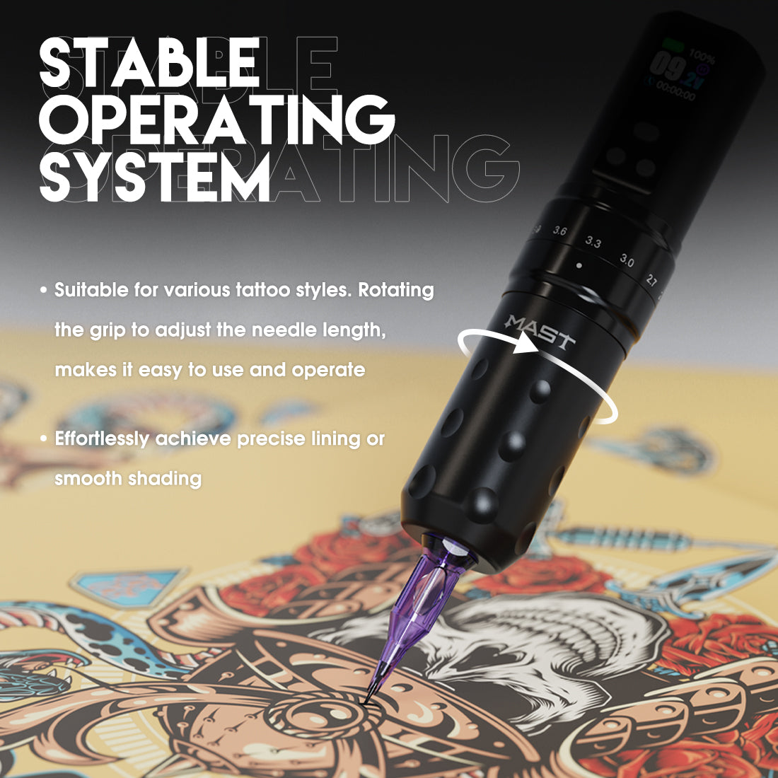Pen Inalambrica Mast Fold2 Pro - Stroke Ajustable 2.4-4.2mm - 1 Bateria - By Mast - Imagen 6